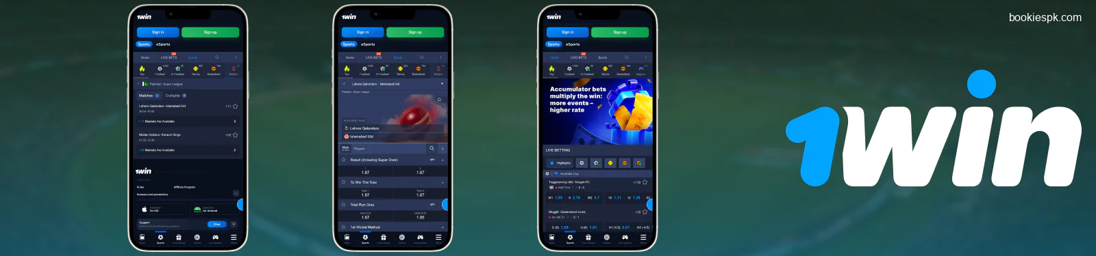1win Pakistan App Review on Bookiespk