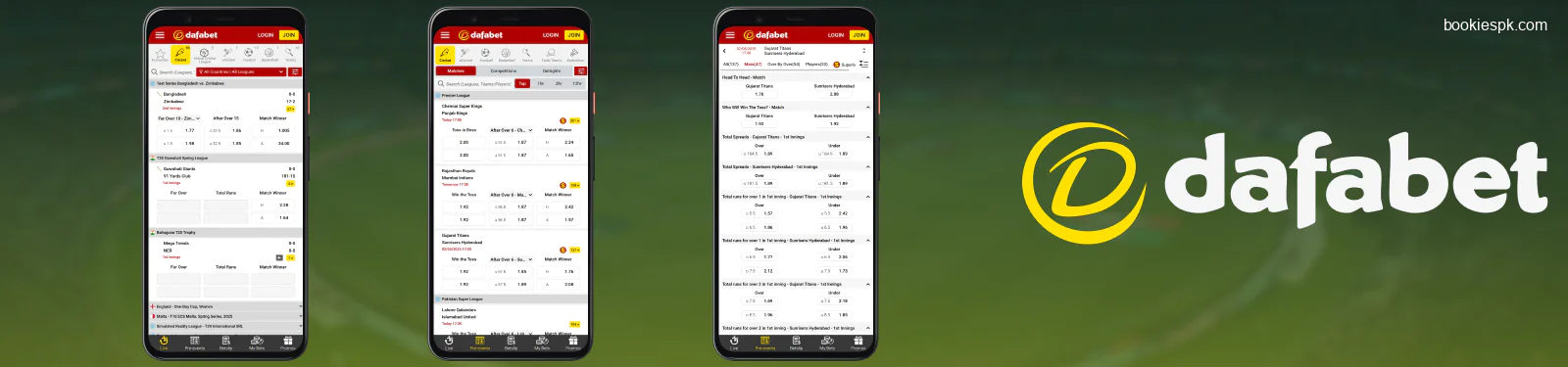 Dafabet Pakistan App Overview on Bookiespk