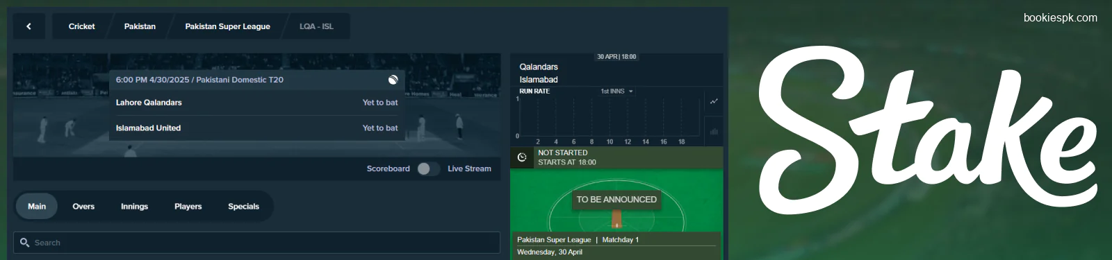 Stake Pakistan Review on Bookiespk
