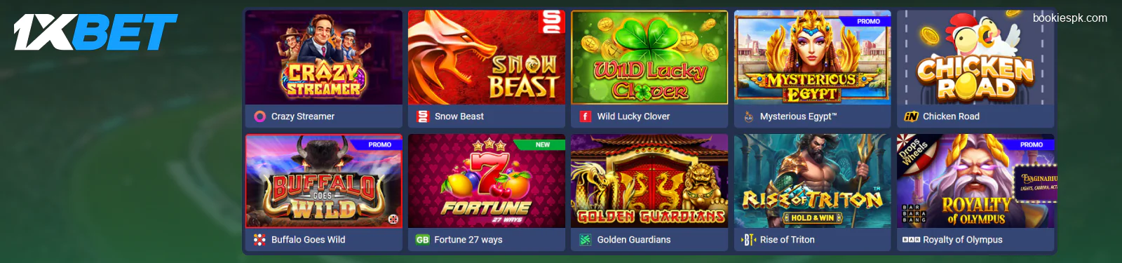 Casino section for Pakistani players 1xBet