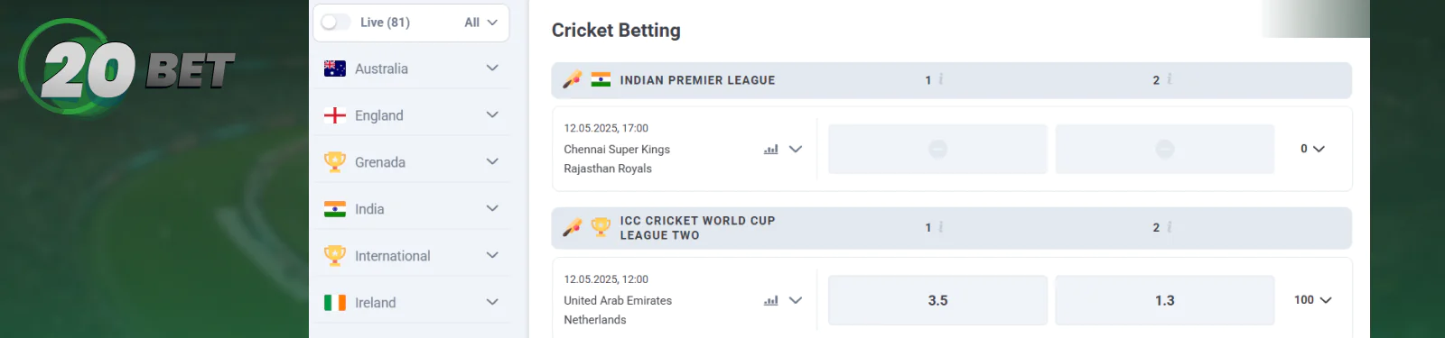 Sports Betting Guide for Pakistani Bettors 20Bet