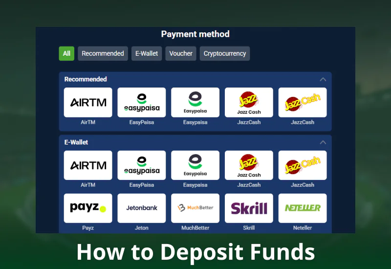 Recharge method on 20Bet Pakistan