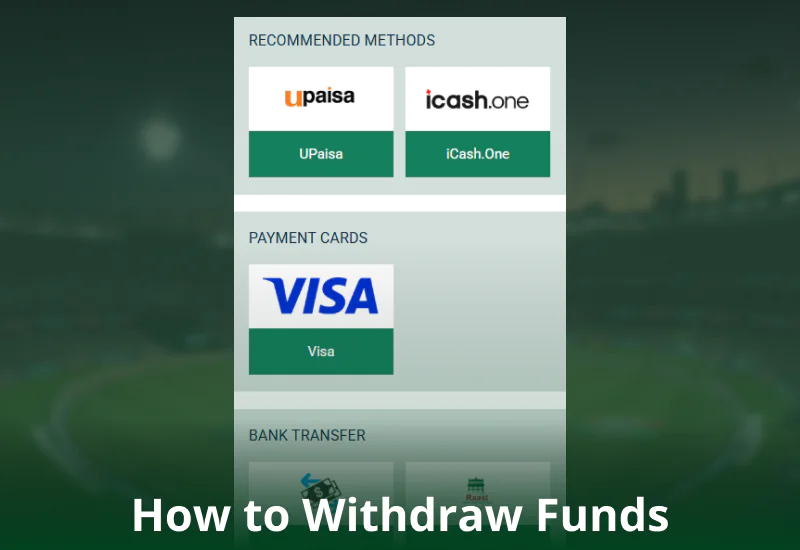 Withdrawal method on BetWinner Pakistan