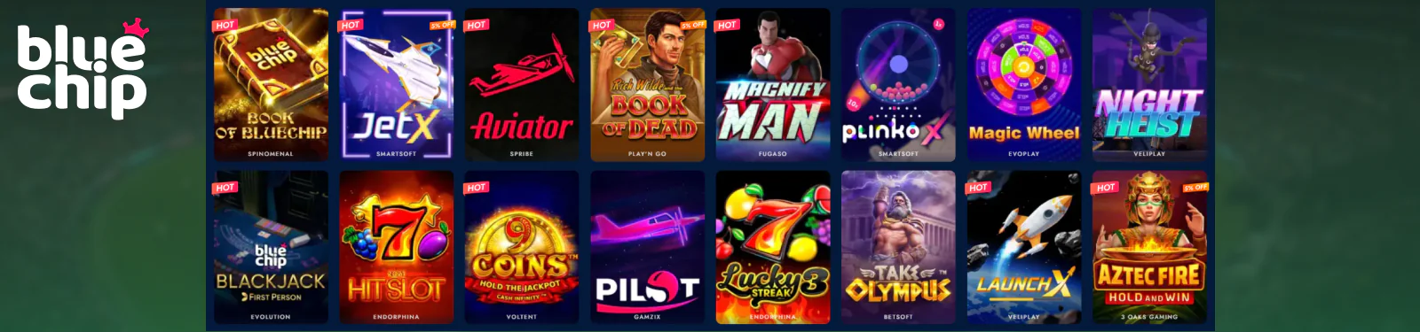 Casino section for Pakistani players BlueChip