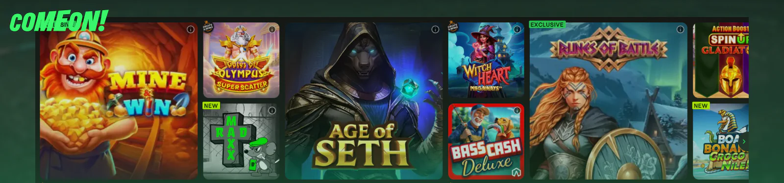 Casino section for Pakistani players ComeOn