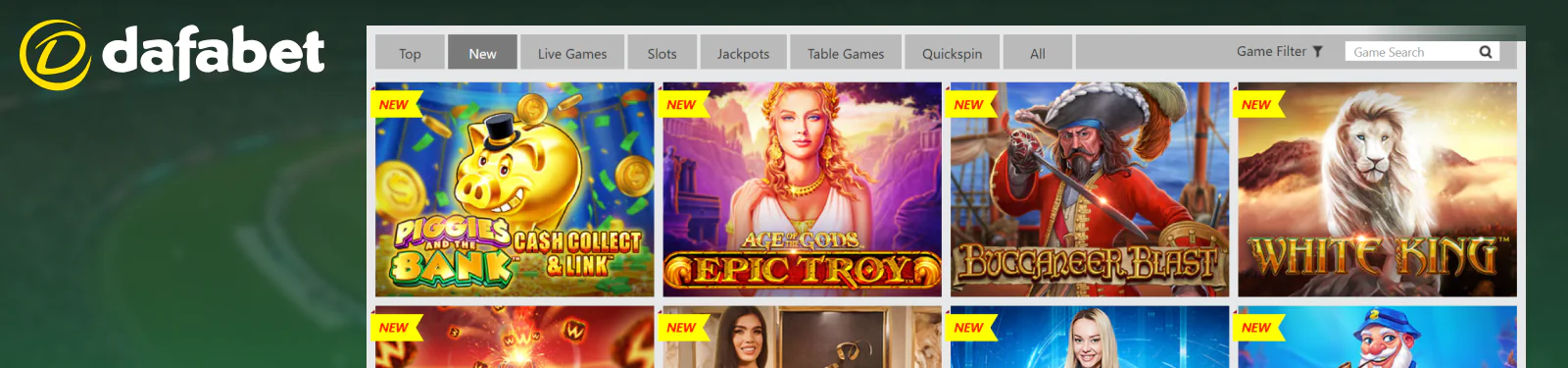 Casino section for Pakistani players Dafabet