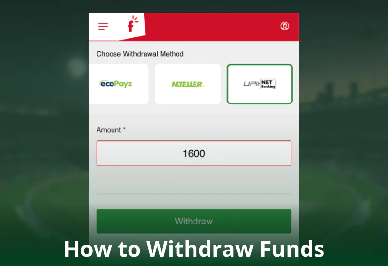 Withdrawal method on FunBet Pakistan