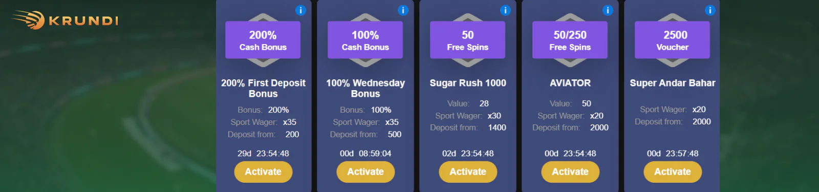 Krundi PK Registration Bonus