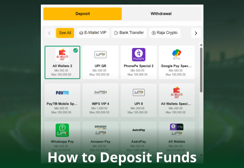 Recharge method on Rajabets Pakistan